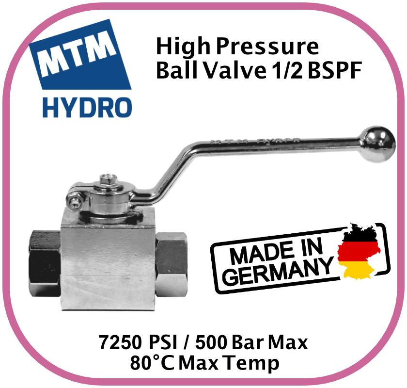 High Pressure Plated Steel Ball Valve with 1/2'' BSP Female x Female Threads